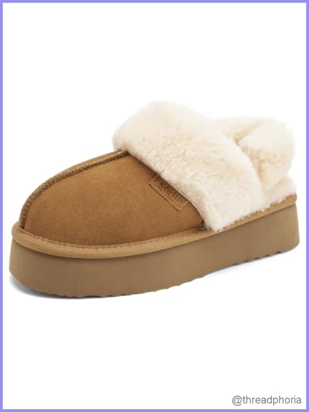 Genuine Suede Platform Slippers Women Memory Foam Indoor Outdoor